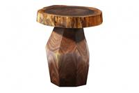 طاولة جانبية دائرية من خشب الجوز